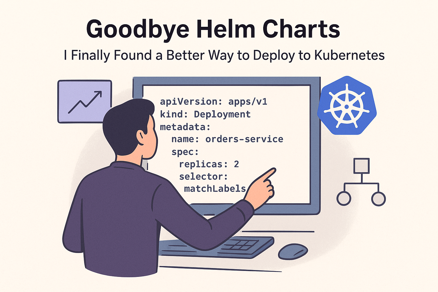 A diagram showing a base Kubernetes manifest being customized for development, staging, and production using Kustomize Kubernetes Deployment